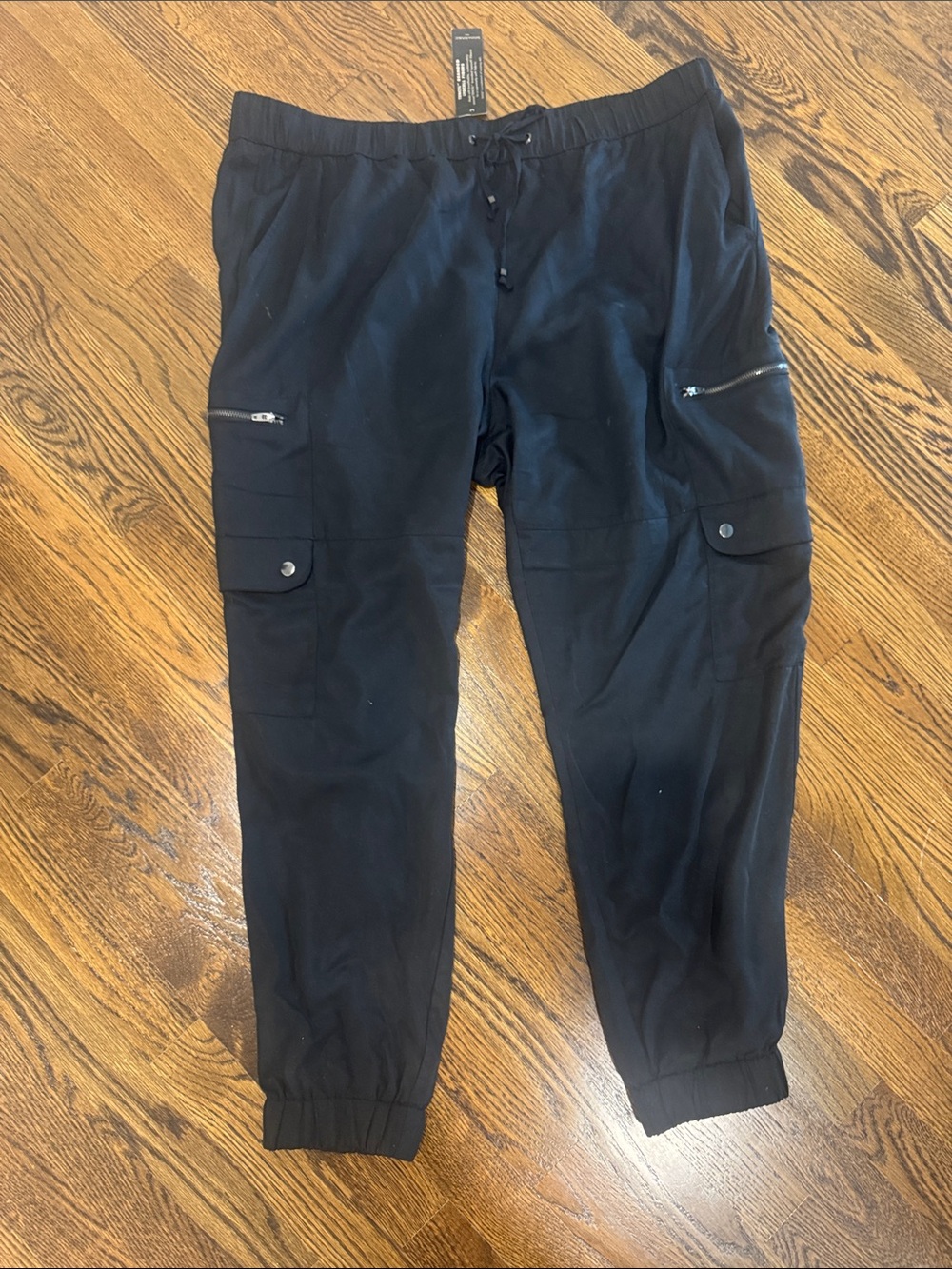 Banana Republic Black Cargo Joggers with Zip Pockets